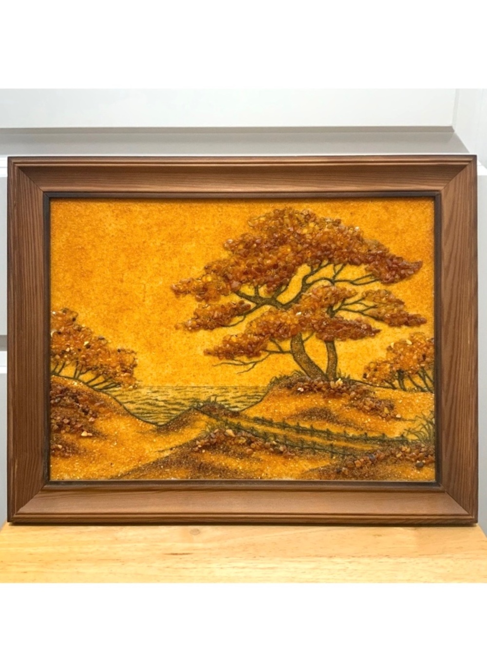 Wall art decor Framed Picture Landscape Nature Painting natural Baltic Sea Amber